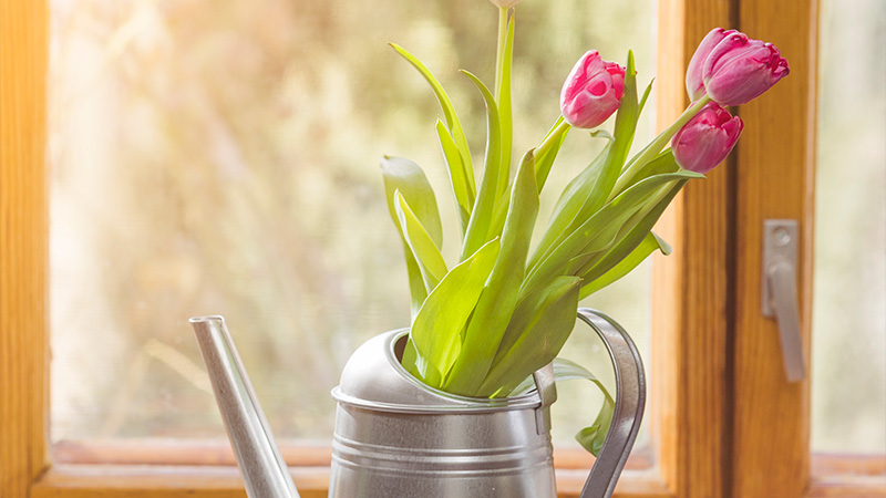 Faux Water Artificial Tulips